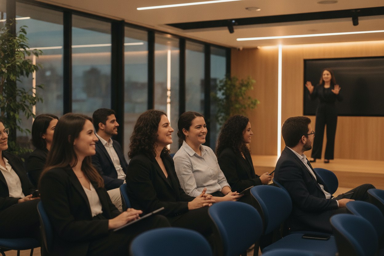 Plateia em um evento da comunidade